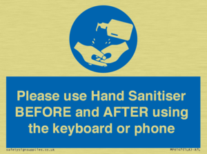 Please use Hand Sanitiser BEFORE and AFTER using the keyboard or phone